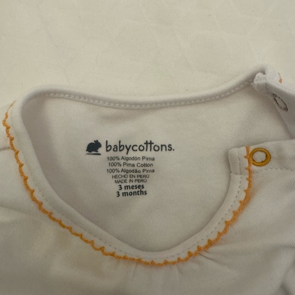 Babycottons Floral Baby Pajama Set - White, Green, Yellow - Picture 6 of 7